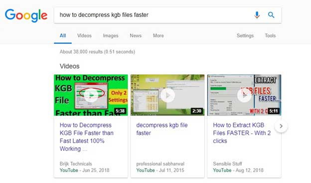 Google Search Video Snippet